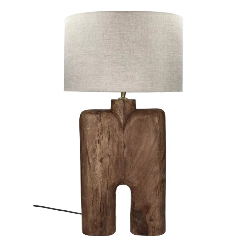 TABLE LAMP EDUSA MANGO WOOD BROWN - TABLE LAMPS TABLE LAMP EDUSA MANGO WOOD BROWN - TABLE LAMPS
